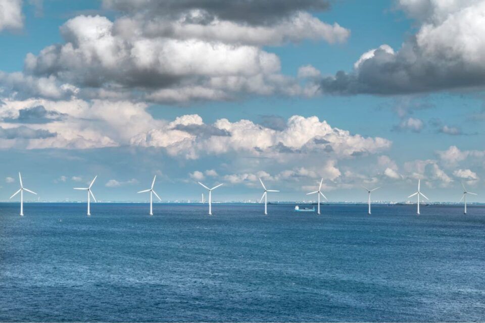 wind turbines in sea