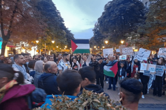 Протест в подкрепа на Палестина пред Съдебната палата в София на 30 март